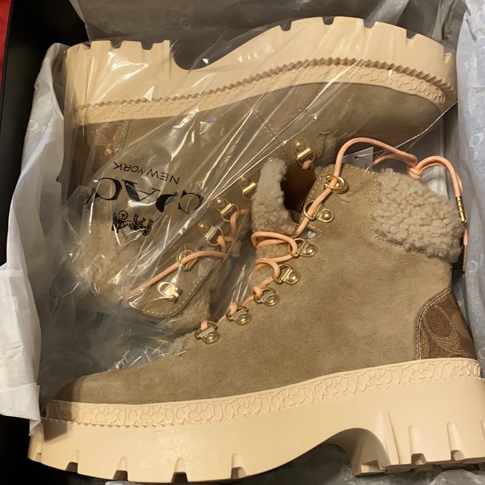 Authentic Coach fleece lined boots